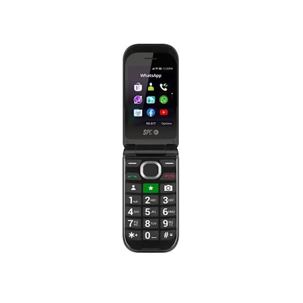 SPC JASPER 2 4G – Senior mobiltelefon med WhatsApp, hörapparatkompatibel, SOS-knapp och laddningsvagga.