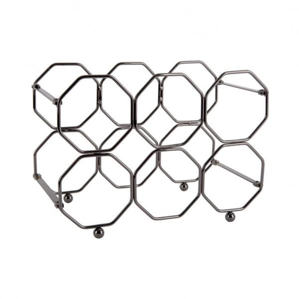 Flaskhållare - HONEYCOMB - Vertikal - Grå rökfärg - Fällbar - För 6 flaskor Mörkgrå