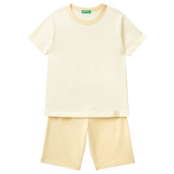 United colors of benetton - 30960P04Q - Pig(t-shirt+Short) Pijamaset, Yellow 1e0, S Unisex Child Gul 1e0 S