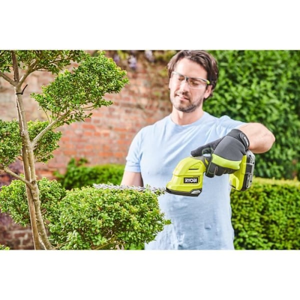 RYOBI RY18GSA-0 gräsklippare - Dubbel funktion: Växtskulptör - 120 mm och 200 mm blad - 18V Grön / Träkol