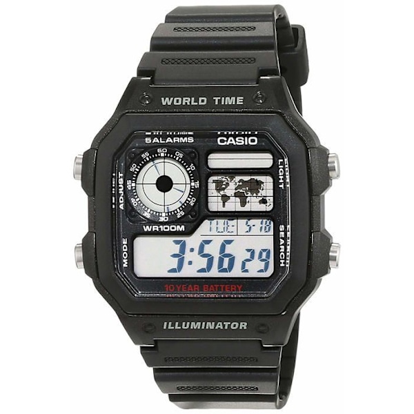 Klocka - CASIO - AE-1200WH-1AVEF - Chronograf - Alarm - Vattentålig 10 Bar Svart