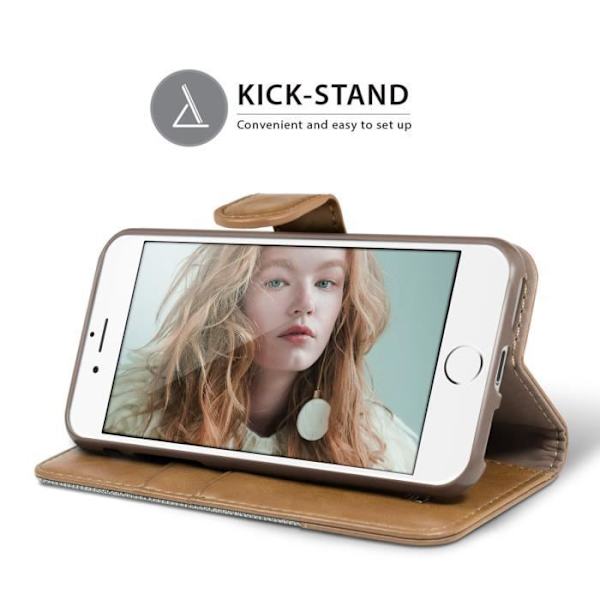 BEZ TT1-G6G iPhone 6-fodral, iPhone 6S-fodral, skyddande läder iPhone 6 - 6S-fodral, PU-läderfodral, krok,