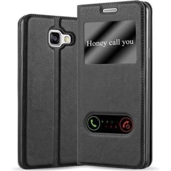 Cadorabo Fodral Samsung Galaxy A3 2016 (6) BLACK COMET VIEW Fodral Fodral Fodral Magnetskydd stöder stativ och fönster