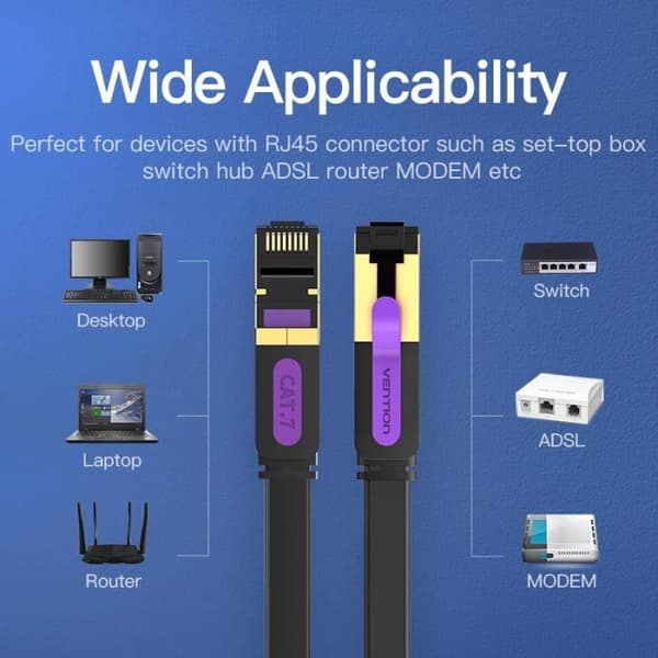 Ethernet-kabel Cat 7 - VENTION - 5m - Skärmad - 10 Gbps - RJ45 8P8C