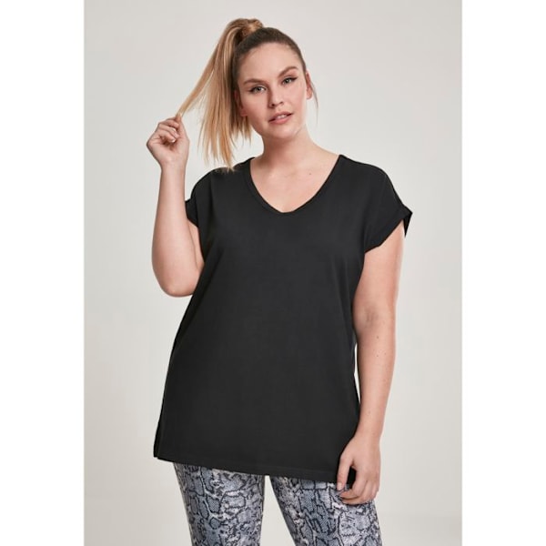 T-shirt dam - Urban Classic - V-ringning - Svart färg - Loose fit - Kort ärm svart XXXXL