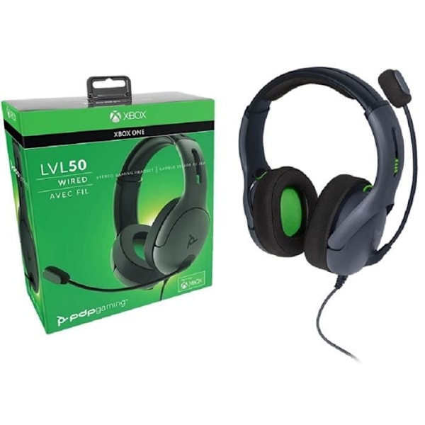 Headset - PDP - Nivå 50 - Grå - Flexibel mikrofon - Trådbunden