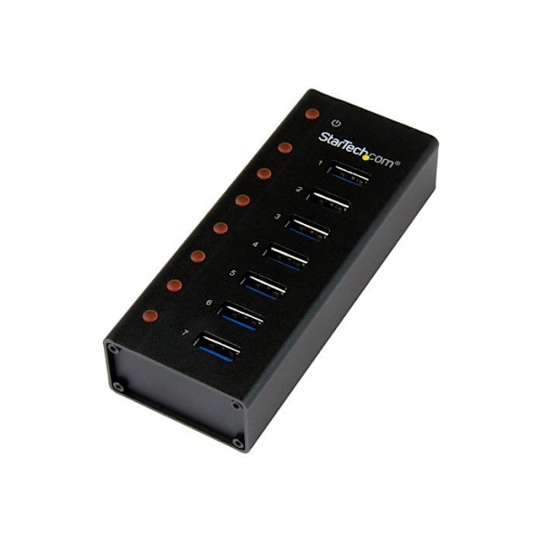 USB 3.0-hubb - StarTech.com - ST7300U3M - 7 portar - Vägghängd - Metallhölje