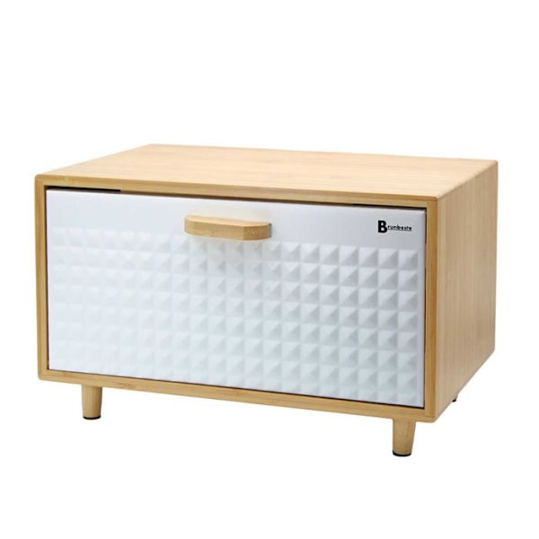 Brödbehållare - CHLEBAK - 4251 - Bambuträ - Stål - Modern design Vit