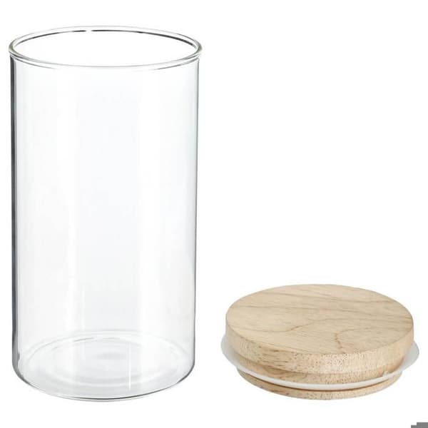 Glasburk med trälock "Hermet" 1L - 5five Transparent