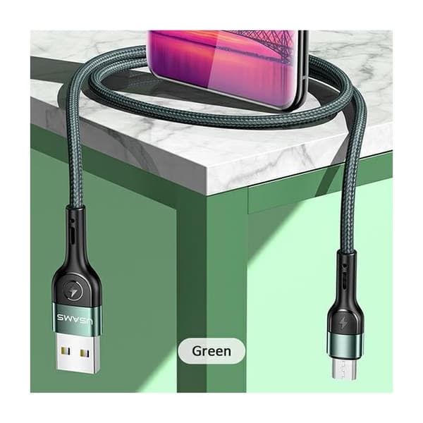 USAMS 1m Micro USB-kabel Snabbladdning Grön