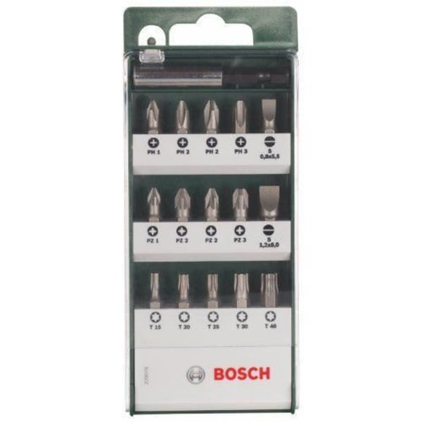 Bosch 2609255977 Skruvmejselset med bits + Universellt bitsfäste Standardkvalitet 25 mm 16 stycken