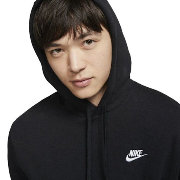 Sweatshirt - NIKE - Sportswear Club Fleece - Med huva - Långa ärmar - Svart Svart jag