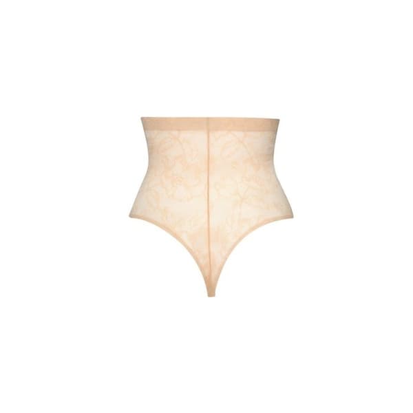 Hög midja spetsstring för kvinnor Bye Bra - beige beige jag