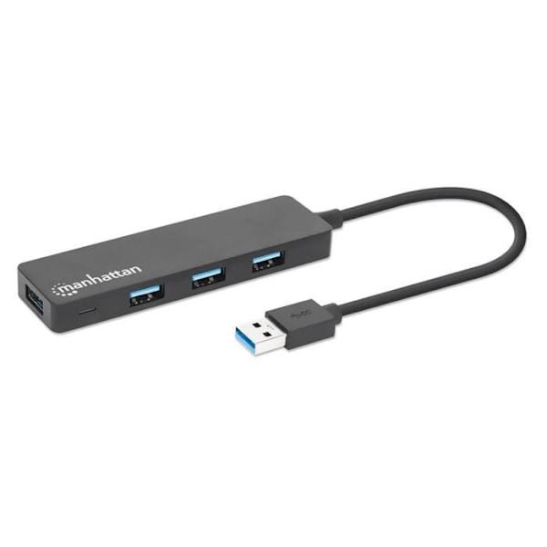 Manhattan USB 3.2-hub - 4 portar - USB-A - Plug and Play - Svart