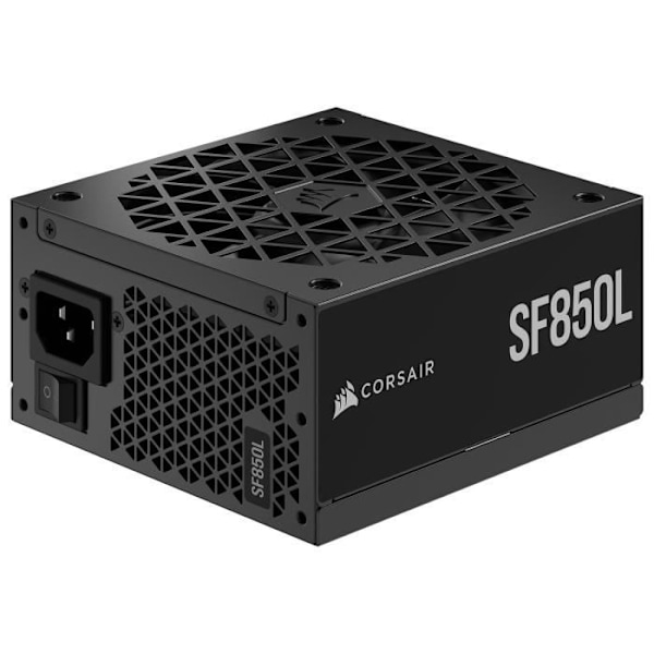 CORSAIR - SF850L - Strömförsörjning - 850 Watt - SFX-L Tyst - Certifierad 80 PLUS Guld - (CP-9020245-EU) Svart