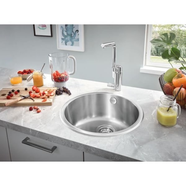 Diskbänk - Rostfritt stål - Inbyggd topp - GROHE K200 - 31720SD0