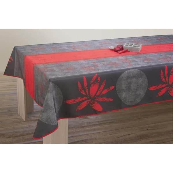 Duk - LOTUS - Rektangulär 150x240 cm - Röd - Vattenavvisande fläckbeständig - Polyester Röd