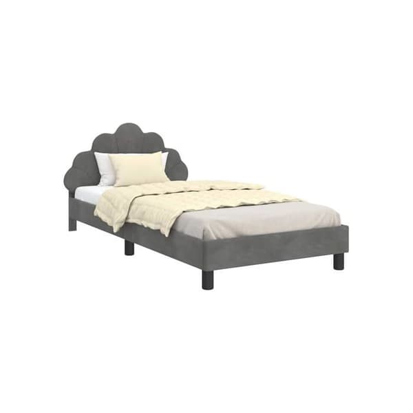 Modern sängram - vidaXL - Mörkgrå - Sammet - 208x103x80 cm - 90x200 cm - Förvaringsfickor - Lamellram Mörkgrå