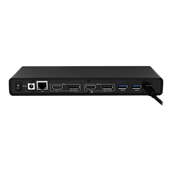 Universal USB-C V7 dockningsstation - Dubbel 4K-skärm - HDMI - Displaylink - 65W - 6x USB - RJ-45