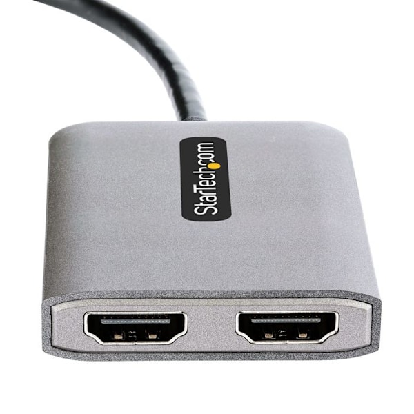 StarTech.com USB-C till Dual HDMI Adapter, MST Multi-Monitor USB Type-C Hub, Dual 4K 60Hz HDMI Display för PC Splitter, HDR, Svart, Grå