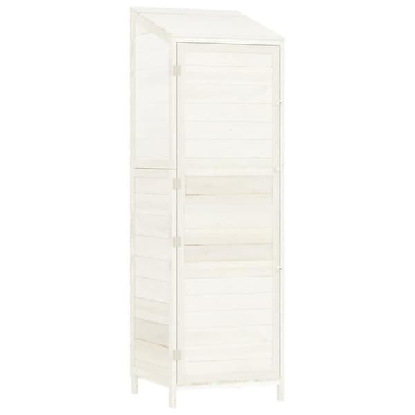 vidaXL Trädgårdsbod Vit 55x52x174,5 cm Solid granträ 152187 Vit