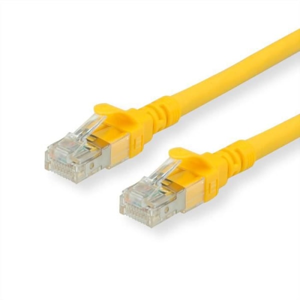 Patchkabel - ROLINE - 1,5 m - Cat6a - Gul - RJ-45 hankontakt - Guldpläterade kontakter