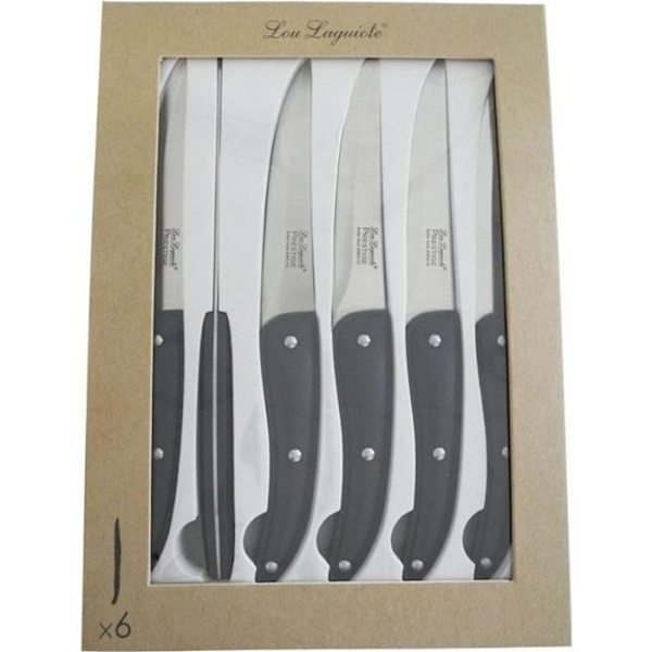 AMEFA Box med 6 stekknivar Slät blad Prestige-sortiment - Svart Svart