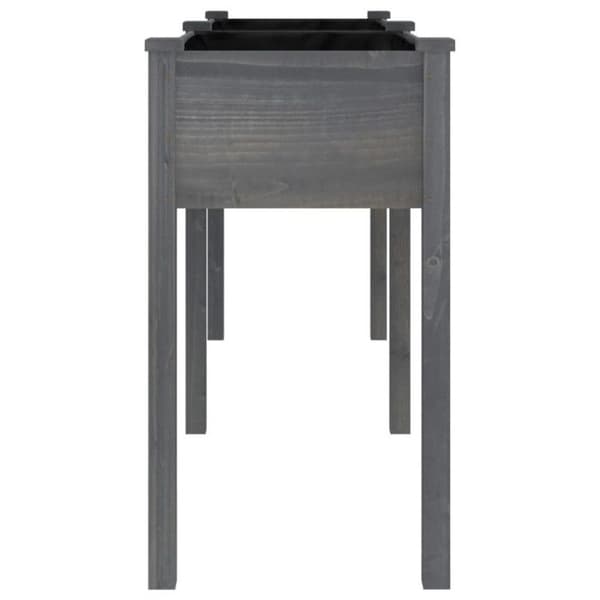 vidaXL Planter med grå foder 161x45x76 cm massiv granträ 364238