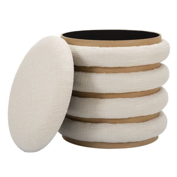 Puff med förvaring "Damasco" 42cm Beige