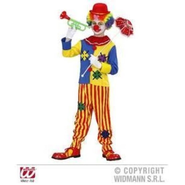 Färgglad clownkostym 8/10 år - WIDMANN - Sweatshirt och byxor Flerfärgad