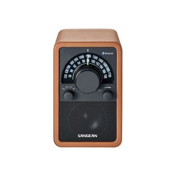 Bordradio - SANGEAN - WR-15BT - Bluetooth - FM/AM - Trä- och läderchassi Trä och läder