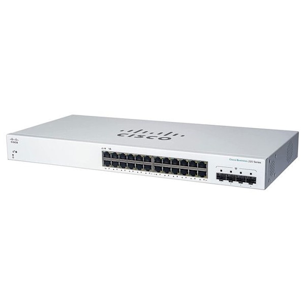 Switch - Cisco - CBS220-24T-4G - 24 RJ-45 portar - 4x1G SFP - Hanterad L2 Vit