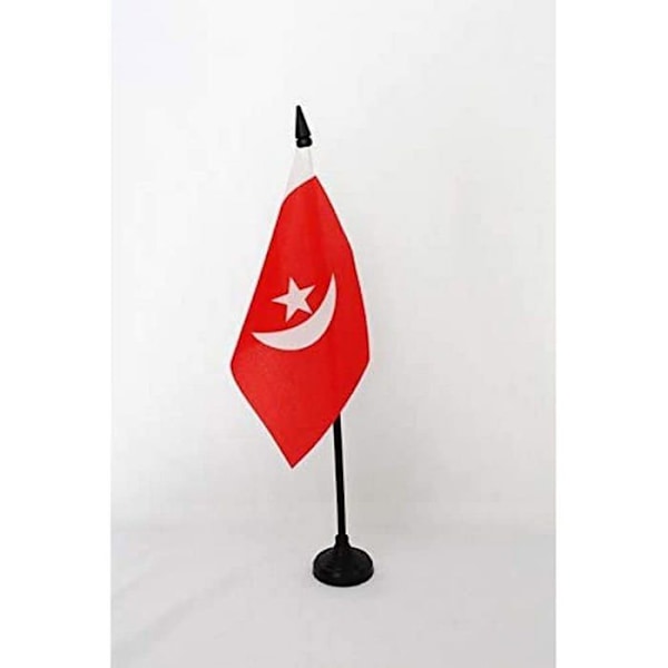 Az flagga Umm al Qaiwain bordsflagga 15 x 10 cm - Små UMM al-Qaiwain skrivbordsflaggor i Förenade Arabemiraten 10 x 15 cm