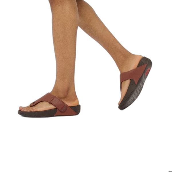Sandaler - FitFlop - Trakk II - Svart läder - Microwobbleboard-teknologi - Dam mörk solbränna 44