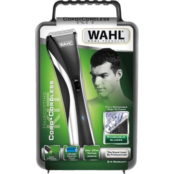 WAHL Hair &amp; Beard LED 09698-1016 trimmer - 40 mm hybridblad - 60 min batteritid - Elnät och uppladdningsbar