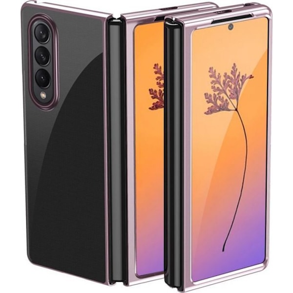 Hurtel - 187765093 - Pläteringsfodral för Samsung Galaxy Z Fold 4 med rosa metallram