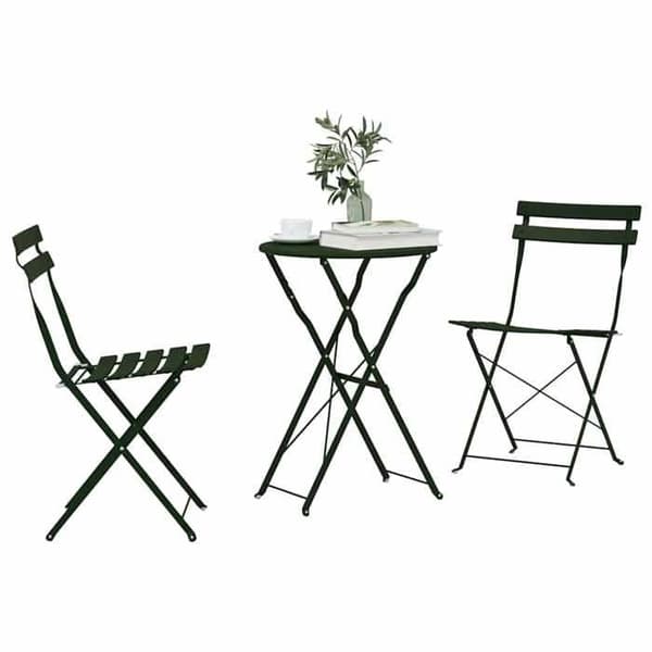 vidaXL Bistroset i 3 delar Fällbar Stål 42002967