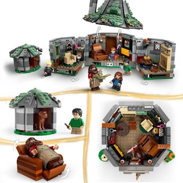LEGO Harry Potter 76428 Hagrids stuga: ett oväntat besök, fantasileksak kastanj