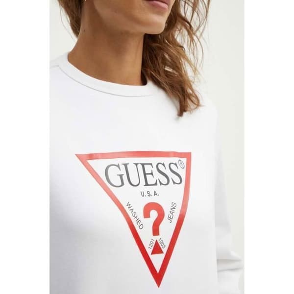 Sweatlogotyp i bomull - Guess jeans - Dam Vit XL