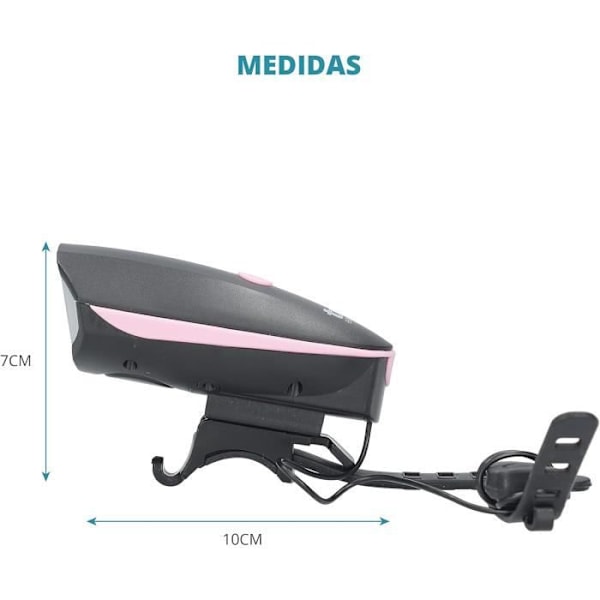 TM Electron LED cykellykta - Rosa - Ksonore 140 dB - Att se - Vuxen Svart ros