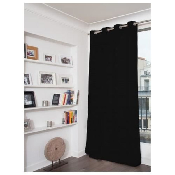 Ljudisolerad gardin - MOONDREAM - Svart - 145 x 260 cm - Mörkläggning - Termisk - Brusreducering 7 dB Svart