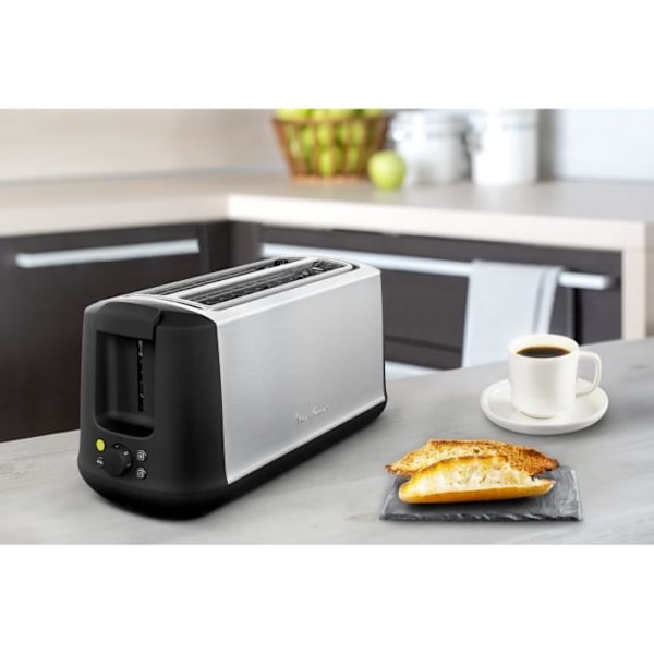 MOULINEX Subito Select Brödrost, 2 långa fack, 7 bryningsfunktioner, Avtagbar smulbricka LS342D10