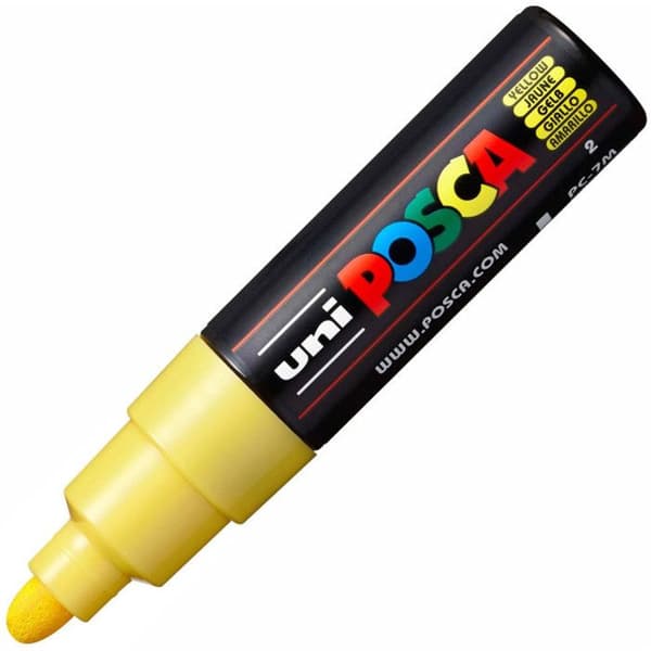Markör - POSCA - PC7M - Outspårbar - Opaque - Bred konspets Fluorescerande gul