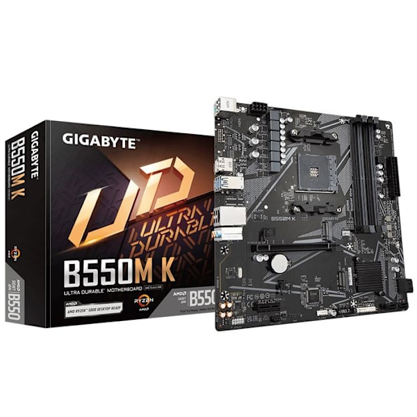 Moderkort - Gigabyte - B550M K - Ultra Durable - PCIe 4.0 - Sockel AM4 - Micro ATX