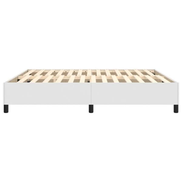 vidaXL Sängram med ribbor vit 160x200 cm konstläder 3121054 Vit