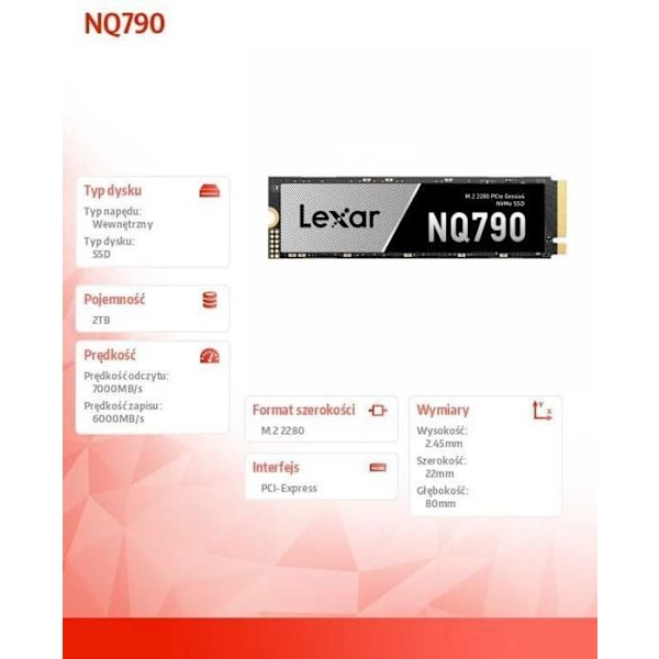 Lexar solid state hårddisk - LNQ790X002T-RNNNG