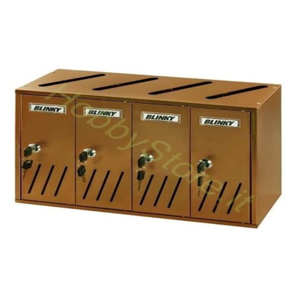 Blinky Mailbox - K4 4-Box - Auburn Casellari Post, 42 x 17,5 x 30