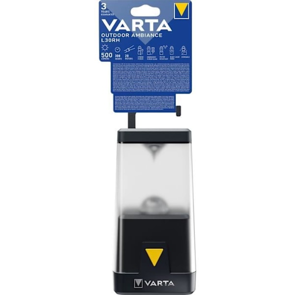 Lykta-VARTA-Outdoor Ambiance Lantern L30RH-500lm-Hybrid (batterier eller kabel)-IP54-Högpresterande LED-vitt eller rött ljus vit eller röd