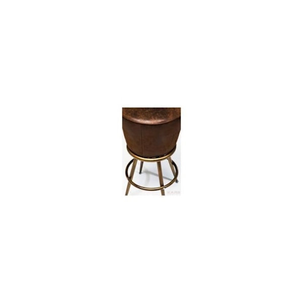 Vintage Barpall - KARE - Lady Rock - Roterande sits - Brun imitation - Kromat stål Stål