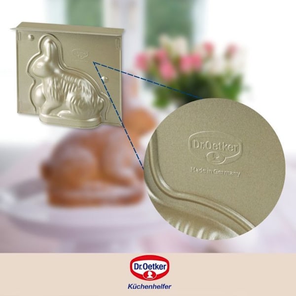 3D tårtaform i form av påskkanin 600 ml Dr.Oetker Guld